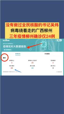 广西柳州人口415.79万，3年疫情仅24例确诊，该市没有做过大规模全民核酸检测。一心为民，为他们点赞！
