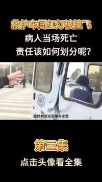 救护车闯红灯被撞飞，病人当场死亡，责任该如何划分呢？#交通事故警示录#交通安全#社会百态#真实事件#救护车 (3)