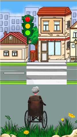 马路上车多了老奶奶过不去，乖崽崽推奶奶过马路#小朋友的世界 #启蒙早教 #益智动画.