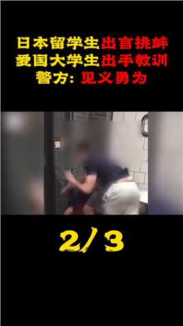 日本留学生出言挑衅，爱国大学生出手教训，警方：属于见义勇为#真实事件#南京大屠杀 (2)