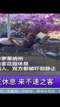 男子正休息，来不速之客