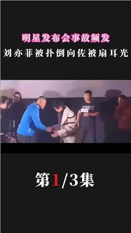 发布会事故频出！#刘亦菲被男粉丝扑倒，#向佐被当众扇耳光#王珞丹#明星#娱乐