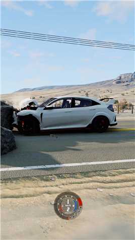 本田思域红标两厢版不同时速撞击测试单机游戏汽车车祸模拟器