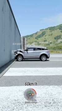 路虎极光以不同时速撞墙，会发生什么？车祸模拟器汽车游戏