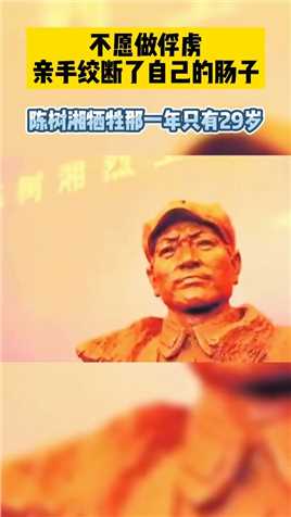 不愿做俘虏，亲手绞断了自己的肠子，陈树湘牺牲那一年只有29岁！