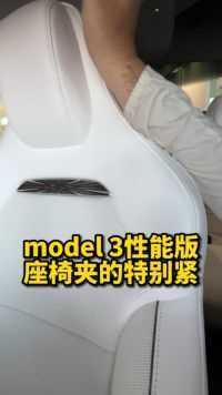 特斯拉model 3的性能版座椅包裹感很强，跟普通版完全是两个座椅
