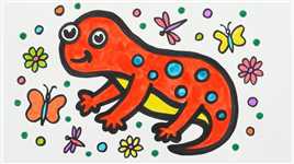 让我们一起学习如何画蜥蜴#绘画 #简笔画 #亲子欢乐时光 