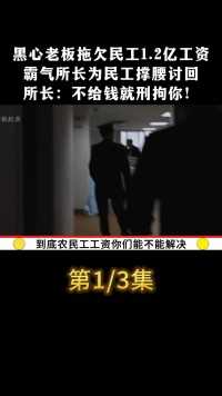 黑心老板拖欠民工1.2亿工资，霸气所长为民工撑腰讨回，所长：不给钱就刑拘你#社会百态#农民工不容易 (1)