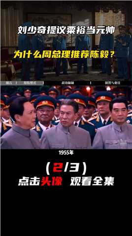 刘少奇提议粟裕当元帅，周总理强烈反对，为什么却推荐陈毅？#陈毅元帅#人物故事 (2)