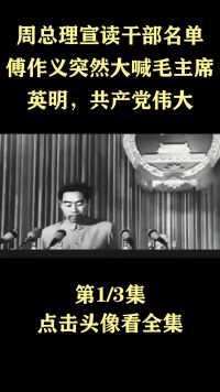 周总理宣读国家干部名单，傅作义站起大喊 毛主席英明共产党伟大#历史人物#人物故事#历史影像#近代史 (1)