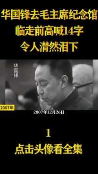 07年华国锋去毛主席纪念馆，临走前高喊14字，令人潸然泪下#历史影像#人物 (1)
