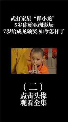 武打童星释小龙：5岁称霸亚洲影视，7岁给成龙颁奖，如今他怎样了 (2)