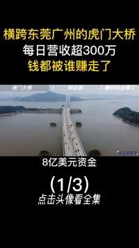 横跨东莞广州的虎门大桥，年收益可达10亿元，钱都被谁赚走了？#虎门大桥#广州#东莞#胡应湘 (1)