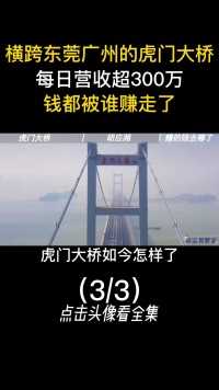 横跨东莞广州的虎门大桥，年收益可达10亿元，钱都被谁赚走了？#虎门大桥#广州#东莞#胡应湘 (3)