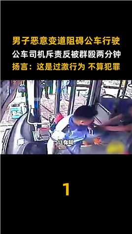 男子恶意变道阻碍公车行驶，公车司机对其斥责反被围殴，结局大快人心 (1)