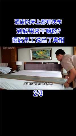 酒店的床上都有块布，到底用来干嘛的？酒店员工说出了真相#酒店#床旗#科普 (2)