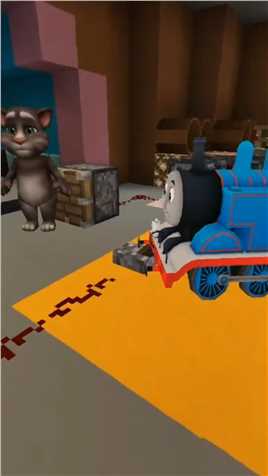 大黑猫把小火车托马斯打败了！#托马斯小火车 #手机游戏