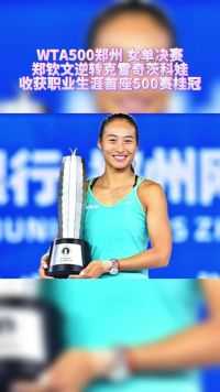 WTA500赛 郑州网球公开赛 女子单打决赛 中国金花郑钦文经过三盘激战以2-6 6-2 这也是她今年巡回赛第二冠