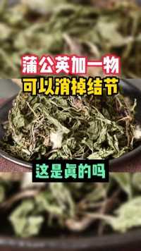 蒲公英加一物，可以消掉结节？这是真的吗？#健康科普 #医者仁心 #肺结节 #乳腺结节 #甲状腺结节