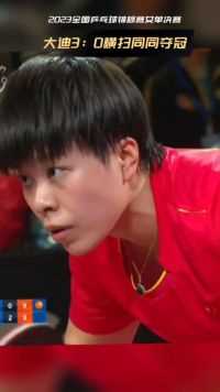 恭喜：2023全国乒乓球锦标赛女单决赛，王艺迪3：0陈幸同获得女单冠军#比赛现场 #王艺迪 #陈幸同