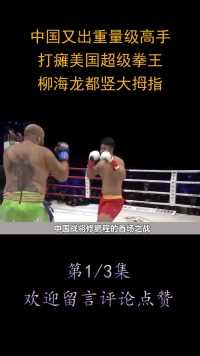 中国又出一名重量级高手，打瘫美国超级拳王，柳海龙都竖大拇指！#拳击#格斗#拳王#搏击#KO (1)