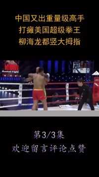 中国又出一名重量级高手，打瘫美国超级拳王，柳海龙都竖大拇指！#拳击#格斗#拳王#搏击#KO (3)