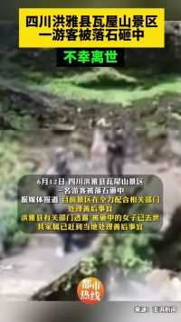 四川洪雅县瓦屋山景区一游客被落石砸中，不幸离世。