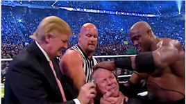 WWE老板麦克曼当众挑衅特朗普，结果被怒扇耳光，剃光头…..#wwe#摔角#文斯麦克曼#特朗普