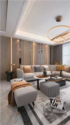 130㎡现代轻奢风，简单的生活才是最大的奢侈《客厅篇》 #刘岳秀设计作品