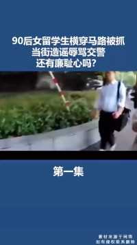 90后女留学生横穿马路被抓当街造谣辱骂交警还有廉耻心吗