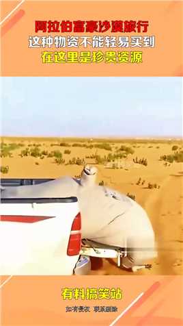 阿拉伯富豪沙漠旅行，这种物资不能轻易买到，在这里是珍贵资源！#搞笑 