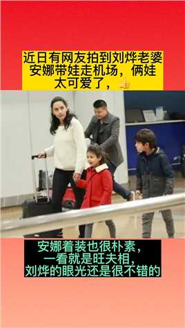 近日有网友拍到刘烨老婆
安娜带娃走机场，俩娃
太可爱了，