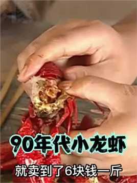 90年江苏百姓吃小龙虾影像，活虾6块钱一斤，好贵呀 