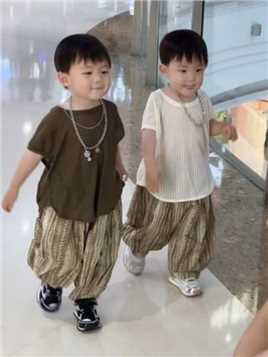 生个儿子打扮成自己的理想型 #双胞胎 #高品质童装 #萌娃穿搭 #夏季新款 #潮童必备