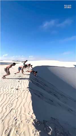 “竟然有水比沙子还要多的沙漠, 仿佛清澈见底的玻璃海。”#旅行大玩家
