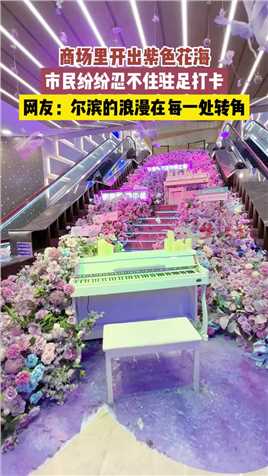 96_商场里开出紫色花海，市民纷纷忍不住驻足打卡 网友：尔滨的浪漫在每一处转角