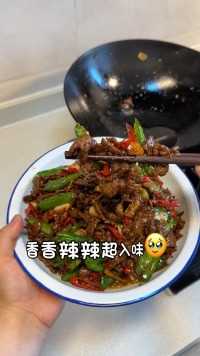 嘎嘎下饭的牛肉做法，香辣嫩滑炒入味，连吃三碗米饭都不够#家常菜##下饭菜#美食教程#牛肉