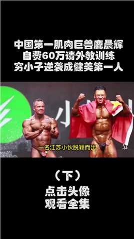 中国第一肌肉巨兽鹿晨辉，自费60万比赛，从穷小子逆袭成健美第一人#鹿晨辉#健美#肌肉男 (3)