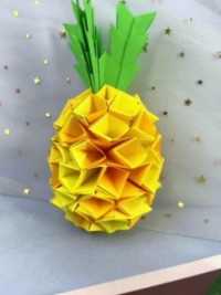 爱吃菠萝吗？用纸折一颗可可爱爱的菠萝摆件