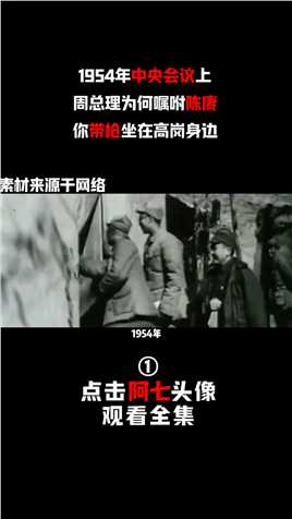 1954年中央会议上，周总理为何嘱咐陈赓：你带枪坐在高岗身边#近代史#人物#历史品鉴 (1)