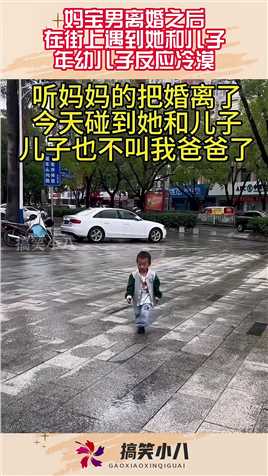 妈宝男离婚之后，在街上遇到她和儿子，年幼儿子反应冷漠！#搞笑 #奇趣 #社会 #搞笑段子 