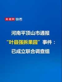 河南平顶山市通报“叶县强拆果园”事件：已成立联合调查组