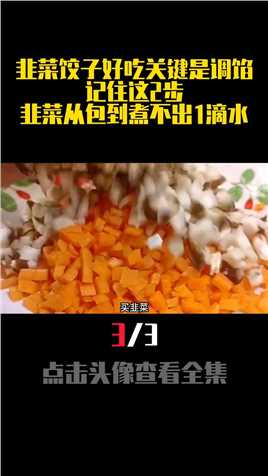 韭菜饺子好吃关键是调馅，记住这2步，韭菜从包到煮不出1滴水技巧美食韭菜饺子 (3)