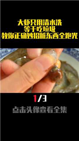 大虾只用清水洗，等于吃垃圾，教你正确妙招，脏东西全跑光长知识奇闻大虾科普 (1)