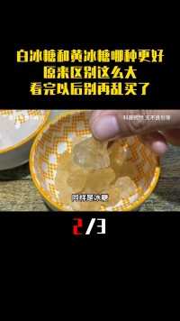 白冰糖和黄冰糖哪种更好？原来区别这么大，看完以后别再乱买了#科普#涨知识#冰糖#揭秘 (2)