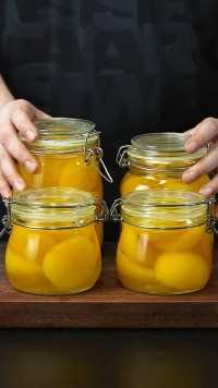 宝爸自制黄桃罐头，保存半年以上，比买的好吃！#美食创作人