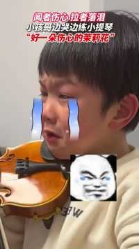 小孩哥边哭边练小提琴，把小提琴拉出二胡的感觉。 “有没有一种可能，孩子的天赋在二胡上”