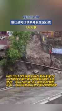 四川甘孜州雅江县河口镇多处发生泥石流，2人失联