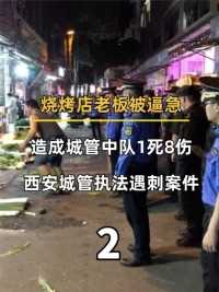 西安城管执法遇刺案件，烧烤店老板被逼急，造成城管中队1死8伤#城管#商贩#社会#真实故事 (2)
