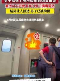 6月9日 南京开往郑州高铁上 一男子躲进高铁厕所吸烟致烟雾报警 乘务员大声要求开门 男子满嘴谎话 结局让人舒适 男子已被拘留